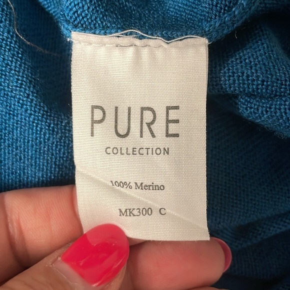 Pure Collection Mens Merino Zip Up Sweater Mock neck turtleneck NWT Size XL - Picture 8 of 8